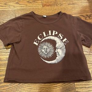 Shein girls brown crop 13-14